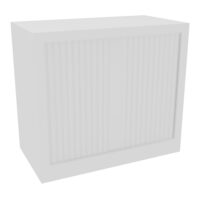 Armoire à rideaux H. 71 x L. 80 x P. 43 cm - corps blanc - rideaux blanc - équipée de 1 tablette + rail