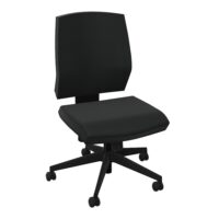 Siège Opus - mécanisme synchrone réglable en intensité - assise et dossier tissu Bondaï noir - piètement nylon noir - Roulettes pour sol souple freinées en charge