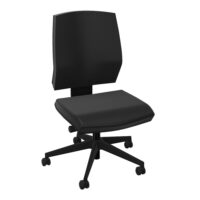 Siège Opus - mécanisme synchrone réglable en intensité avec profondeur d'assise réglable - assise et dossier tissu Step noir - piètement nylon noir - Roulettes pour sol souple freinées hors charge