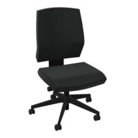 Siège Opus - mécanisme synchrone réglable en intensité avec profondeur d'assise réglable - assise et dossier tissu Bondaï noir - piètement nylon noir - Roulettes pour sol souple freinées en charge