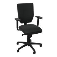 Siège Alter - mécanisme synchrone avec accotoirs fixes - assise standard et dossier tissu Bondaï noir - piètement nylon noir