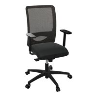 Siège Alter - mécanisme synchrone avec accotoirs fixes - assise tissu Bondaï noir et dossier résille noire - piètement nylon noir