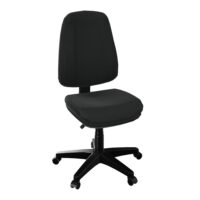 SiSiège Mia mécanisme contact permanent dossier ht 50 cm réglable en hauteur tissu Cagliari noir piètement nylon noir