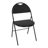 Lot de 2 chaises Géo dossier et assise en tissu Bali noir - structure en tube d'acier rond Ø35 mm noir avec poignée de préhension