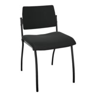 Chaise Inventiv 4 pieds finition noir revêtement tissu noir - dossier avec contre-coque noire