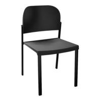 Chaise Romy assise et dossier polypropylène noir sans accoudoirs sur 4 pieds fixe métal lisse noir