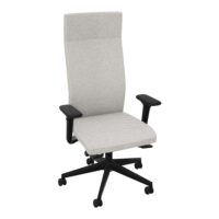 Siège Attitud synchrone tissu Chili Beige chiné haut dossier avec tétière + accoudoirs 4D piètements nylon noir roulettes sol souple 50mm