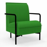 Assise restauration Anouk 1 place avec dossier tissu Step bambou sur 4 pieds fixes métal structuré gris anthracite