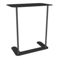 Tablette écritoire métallique Zélie L. 56 x P. 34 x H. 63 cm sur piètement 2 tubes sur socle en U métal structuré gris anthracite