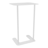 Tablette écritoire métallique Zélie L. 40 x P. 32 x H. 63 cm sur piètement 2 tubes sur socle en U métal structuré blanc