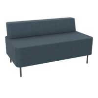 Chauffeuse 2 places Zélie L. 120 x H. 64,7 cm assise tissu Bondaï gris orageavec dossier tissu Bondaï gris oragesur 4 pieds tubes fixes D.20 mm métal structuré gris anthracite