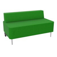 Chauffeuse 2 places Zélie L.120 x H. 64,7 cm assise tissu Step bambou avec dossier tissu Step bambou sur 2 pieds tubes fixes D.20 mm à l'avant et 2 pieds sur roues D. 125mm cache noir à l'arrière métal lisse gr