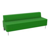 Chauffeuse 3 places Zélie L.180 x H. 64,7 cm assise tissu Step bambou avec dossier tissu Step bambou sur 2 pieds tubes fixes D.20 mm à l'avant et 2 pieds sur roues D. 125mm cache noir à l'arrière métal lisse gr