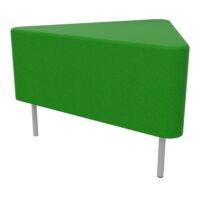 Module liaison d'angle d'assise 60° Zélie L.67 x P. 59,5 x H. 43 cm tissu Step bambou sur 3 pieds fixes D.20 mm métal lisse gris aluminium