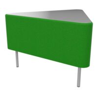 Module liaison d'angle 60° avec plateau plein métallique Zélie L.67 x P. 59,5 x H. 43 cm tissu Step bambou sur 3 pieds fixes D.20 mm métal lisse gris aluminium