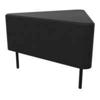 Module liaison d'angle 60° avec plateau plein métallique Zélie L.67 x P. 59,5 x H. 43 cm tissu Step noir sur 3 pieds fixes D.20 mm métal structuré noir