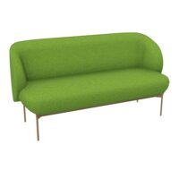 Assise Margot 2 places L. 155,4 x H. 78,4 x P. 66 cm - assise tissu Chili Vert olive chiné - dossier tissu Chili Vert olive chiné - piétement métal lisse laiton - <décor4> - version électrifiée EU