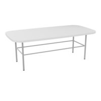 Table basse Margot rectangulaire L. 100 x H. 35 x P. 50 cm - plateau ép. 19 mm mélamine blanc neige - piétement métal lisse gris aluminium