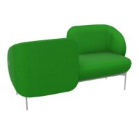 Margot meridienne gauche 2 places dossier tissu Step bambou assise tissu Step bambou pietement métal lisse gris aluminium