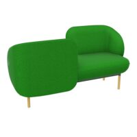 Margot meridienne gauche 2 places dossier tissu Step bambou assise tissu Step bambou pietement métal structuré gris souris bois hêtre massif vernis