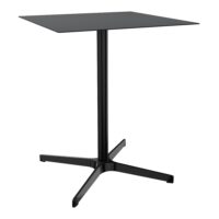 Table outdoor Lucie L. 60 cm x l. 60 cm x H. 73,5 cm métal structuré noir piétement en métal lisse noir