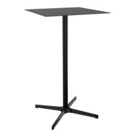 Table outdoor Lucie L. 60 cm x l. 60 cm x H. 105 cm en métal structuré noir piétement en métal lisse noir