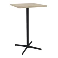 Table indoor Lucie L. 60 cm x l. 60 cm x H. 105 cm mélamine chêne Brunswick pieds métal structuré noir