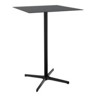 Table outdoor Lucie L. 70 cm x l. 70 cm x H. 104,5 cm métal structuré noir - piétement métal lisse noir