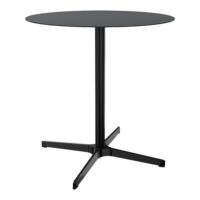 Table outdoor Lucie Ø70 cm x H. 73,5 cm métal structuré noir - piétement métal lisse noir