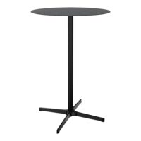 Table outdoor Lucie Ø70 cm x H. 104,5 cm métal structuré noir - piétement métal lisse noir