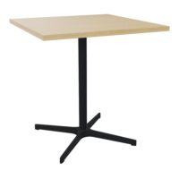 Table indoor Lucie L. 70 cm x l. 70 cm x H. 73,5 cm mélamine Chêne naturel - piétement métal structuré noir