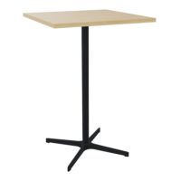 Table indoor Lucie L. 70 cm x l. 70 cm x H. 104,5 cm mélamine Chêne naturel - piétement métal structuré noir