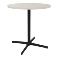 Table indoor Lucie Ø70 cm x H. 73,5 cm mélamine lin - piétement métal structuré noir