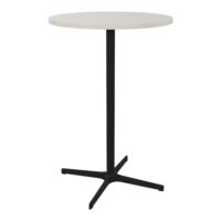 Table indoor Lucie Ø70 cm x H. 104,5 cm mélamine lin - piétement métal structuré noir