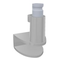 Pince 13/25mm pour bras support-écran métal lisse gris aluminium