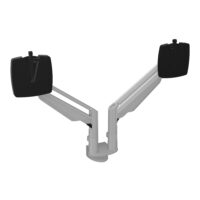 Bras support technique double P. 65 mm portée 28,3 cm métal lisse gris aluminium