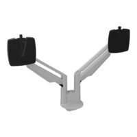 Bras double support technique 3 fixations portée 28,3 cm métal lisse gris aluminium