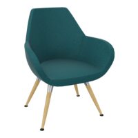 Chauffeuse Bip revêtement tissu Step  bleu pétrole  4 pieds mélamine hêtre clair