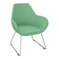 Chauffeuse Bip piètement filaire métal chromé - revêtement tissu Synergie vert d'eau
