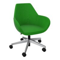 Chauffeuse Bip revetement tissu Step bambou  piètement basculant métal chromé avec roulettes pour sol dur