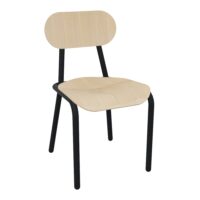 Chaise Gaby chêne multipli 4 pieds métal structuré noir
