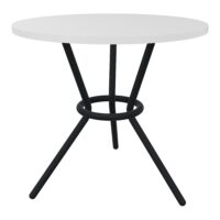 Table Gaby H. 74 cm stratifié blanc piètements métal structuré noir