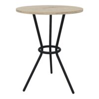 Table Gaby H. 105 cm mélamine chêne Brunswick piètements métal structuré noir