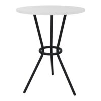 Table Gaby H. 105 cm stratifié blanc piètements métal structuré noir