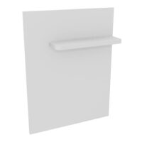 Voile d'accueil mélamine blanc neige équipé d'une tablette porte sac mélamine blanc neige