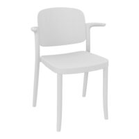 Lot de 4 chaises Line en polypropylène 4 pieds avec accoudoirs polypropylène blanc