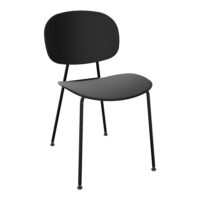 Lot de 2 chaises Sofia polypropylène noir sur 4 pieds métal lisse noir