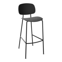 Tabouret Sofia H. 77,3 cm polypropylène noir sur 4 pieds métal lisse noir
