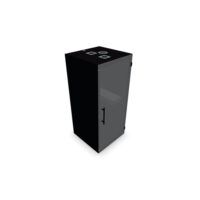 Cabine ChatBox single debout hauteur 222 cm x longeur 100 cm x profondeur 100 cm en métal noir version EUR