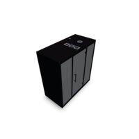 Cabine ChatBox duo hauteur 222 cm x longeur 213 cm x profondeur 103 cm en métal noir version EUR